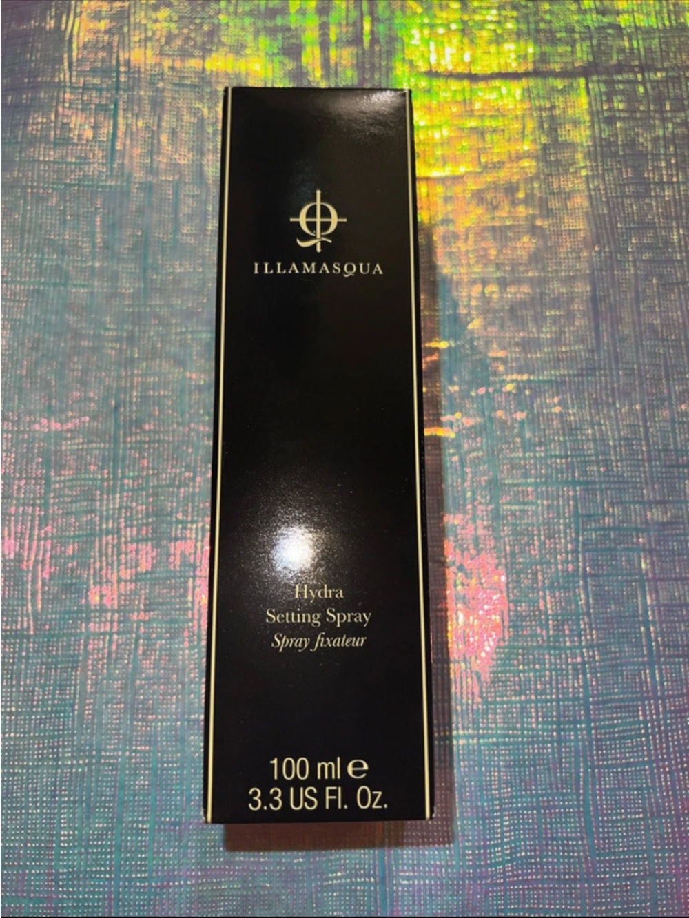 Illamasqua Hydra Setting Spray – Black & Gold Packaging